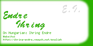 endre ihring business card